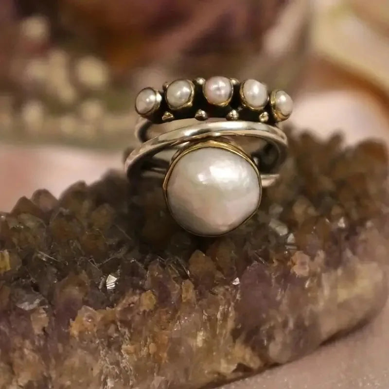 Perle Stacking Ringe Set