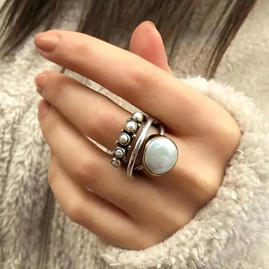 Perle Stacking Ringe Set