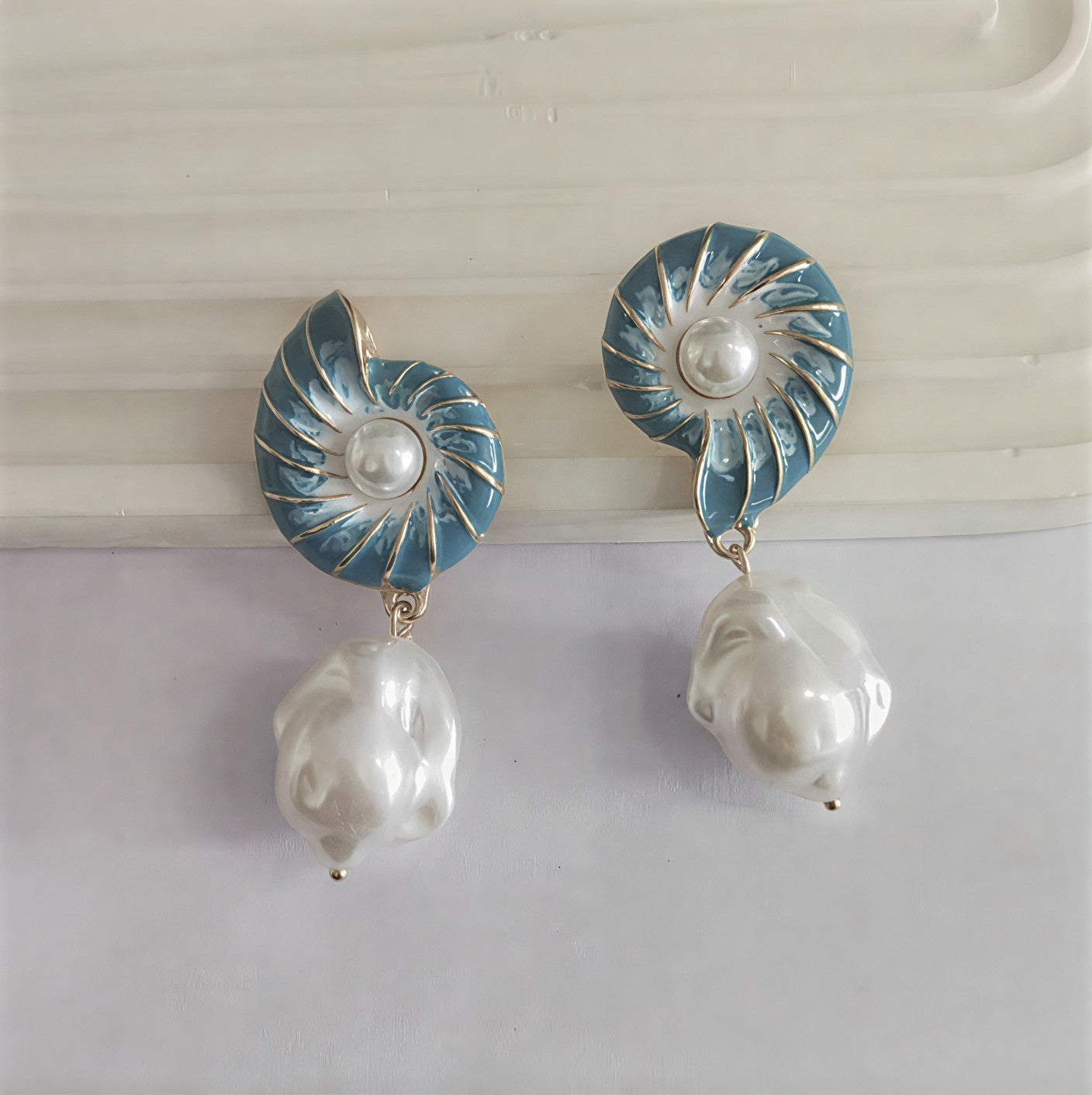 Seashell Perlenohrringe