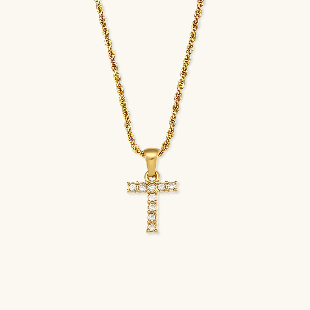 Maeve Letter Initial Diamant Halskette