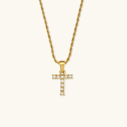 Maeve Letter Initial Diamant Halskette