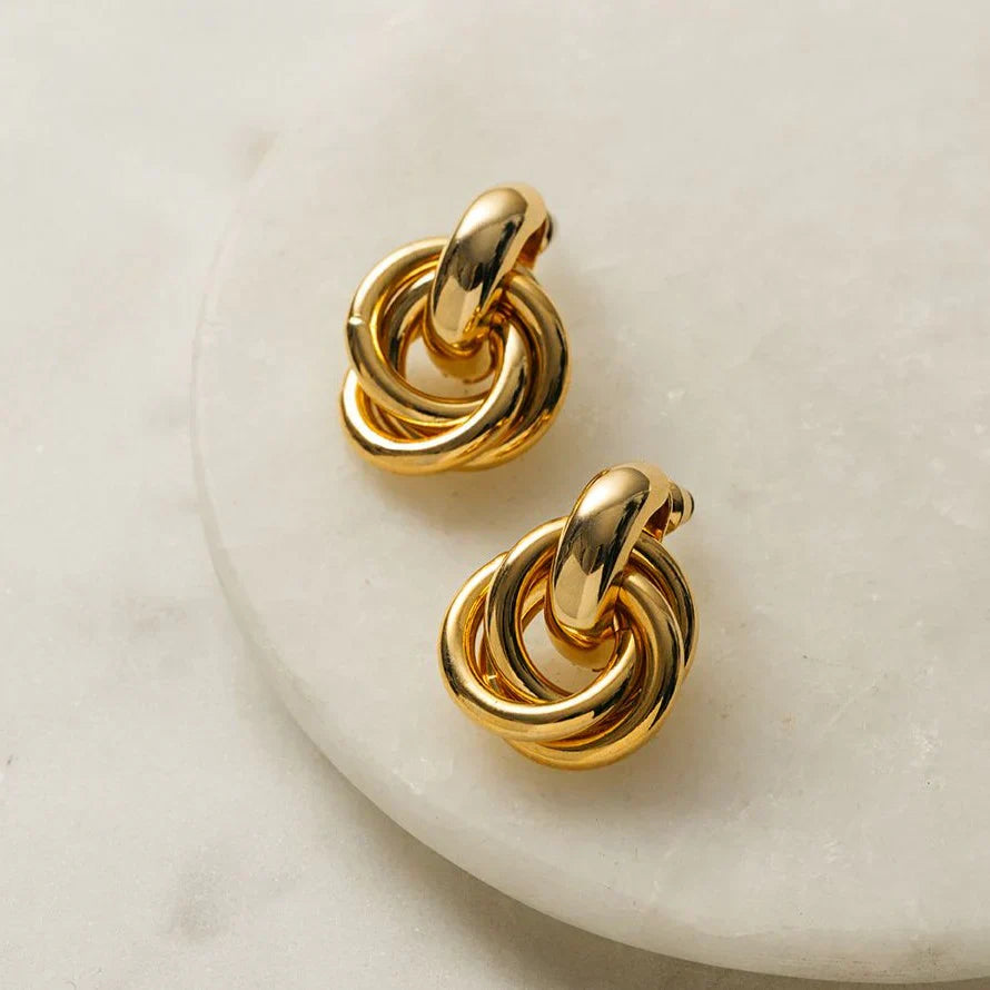 Statement Interlocking Ohrringe | Gold