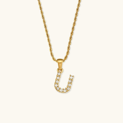 Maeve Letter Initial Diamant Halskette