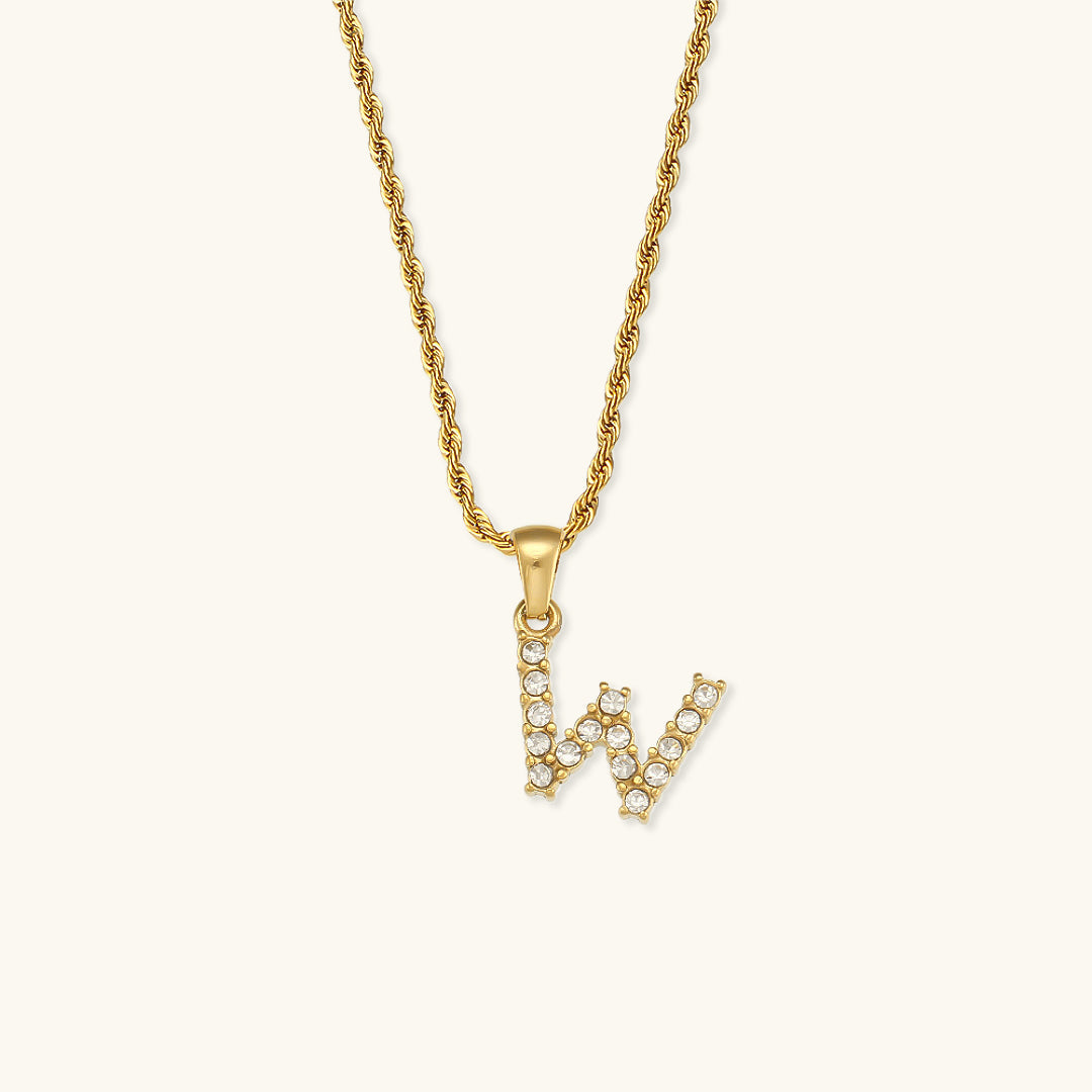 Maeve Letter Initial Diamant Halskette