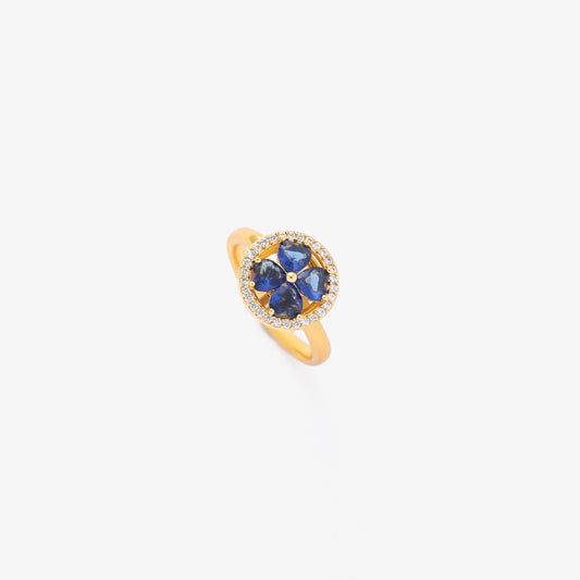 Gold Saphir Floral Ring