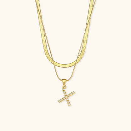 Fiona Layered Gold Initial Letter Halskette