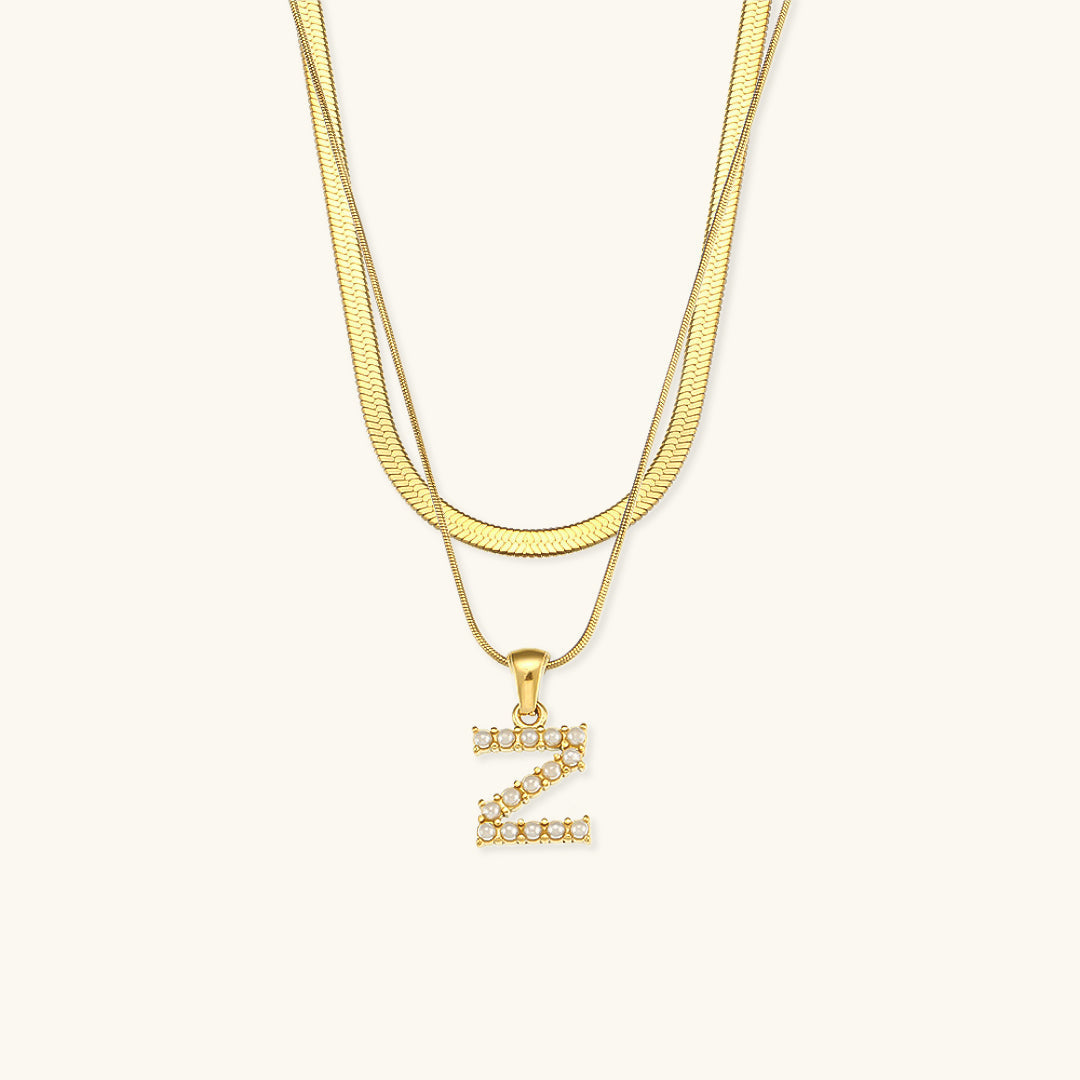 Fiona Layered Gold Initial Letter Halskette