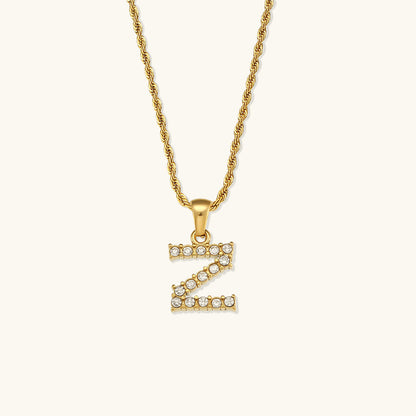 Maeve Letter Initial Diamant Halskette