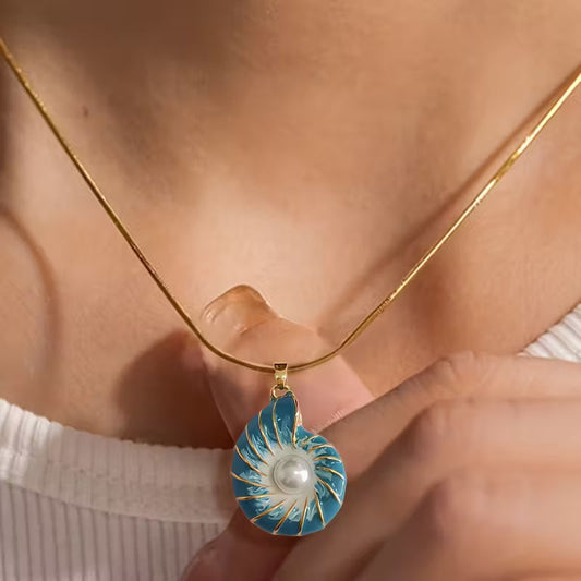 Seashell Perle Gold Halskette