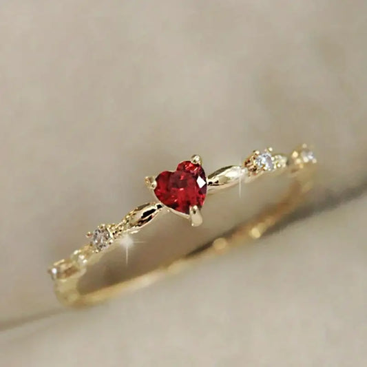 Gold Rubin Herz Ring