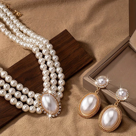 Vintage Perle Strand Schmuckset