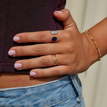 Gold Dual Stein Open Ring