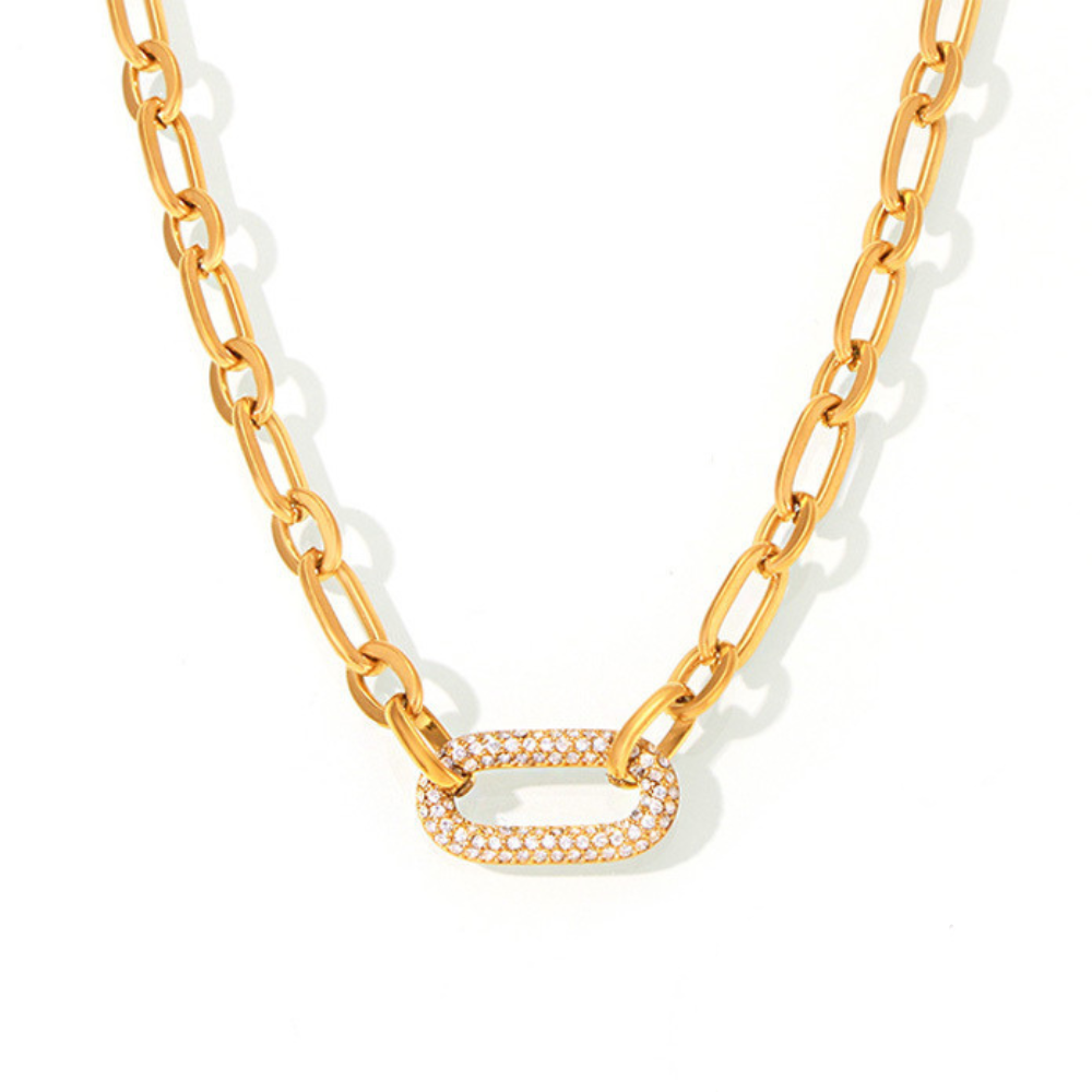 Paved Chunky Chain Link Schmuckset | Gold