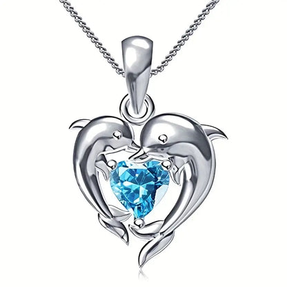 Oceanheart Twins Halskette | Weiß Gold