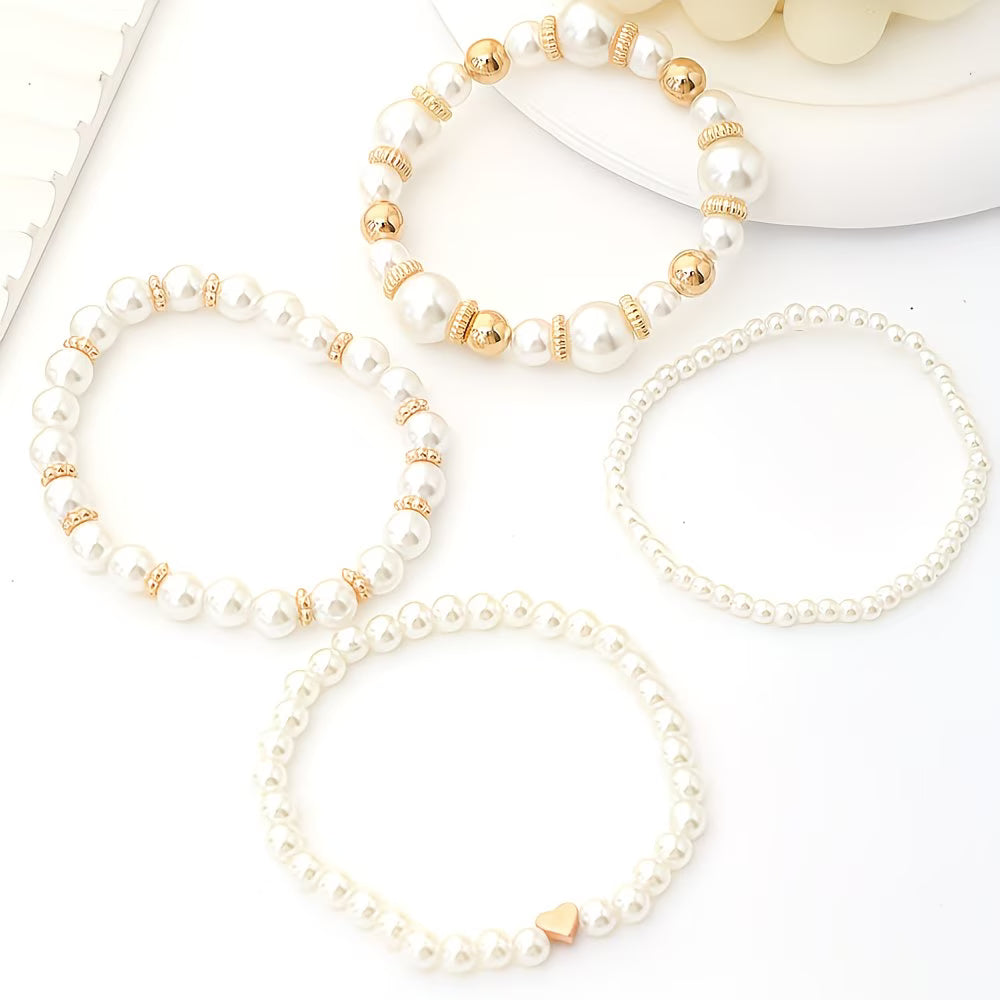 Perle Stacking Armband-Set of 4