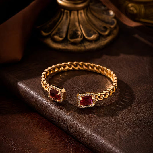 Veloria Rubin Open Armband | Gold