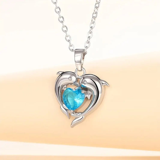 Oceanheart Twins Halskette | Weiß Gold