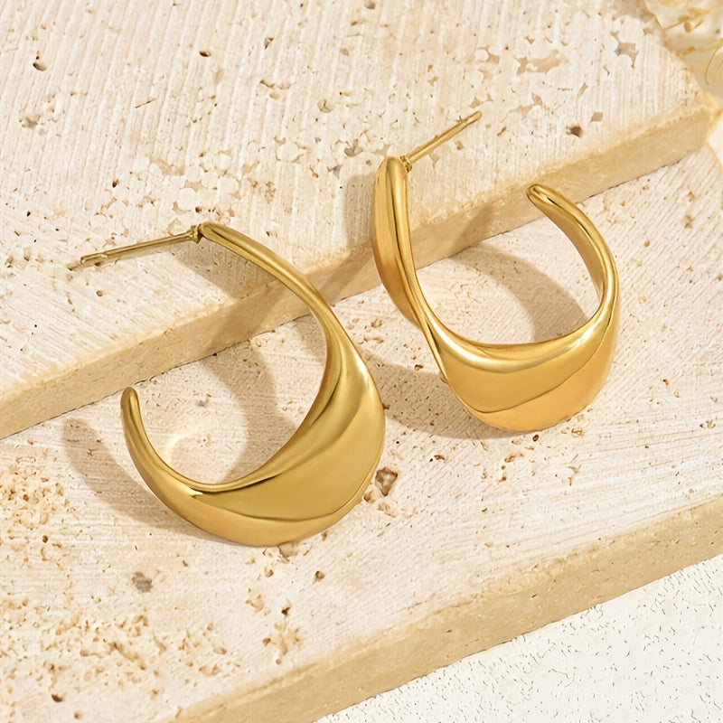 Sculpted Crescent Creolen | Gold