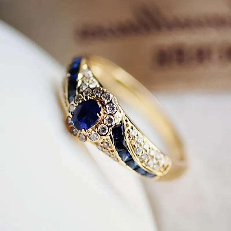 Gold Saphir Band Ring