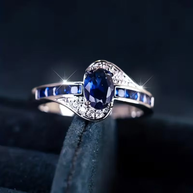 Saphir Flow Ring | Weiß Gold