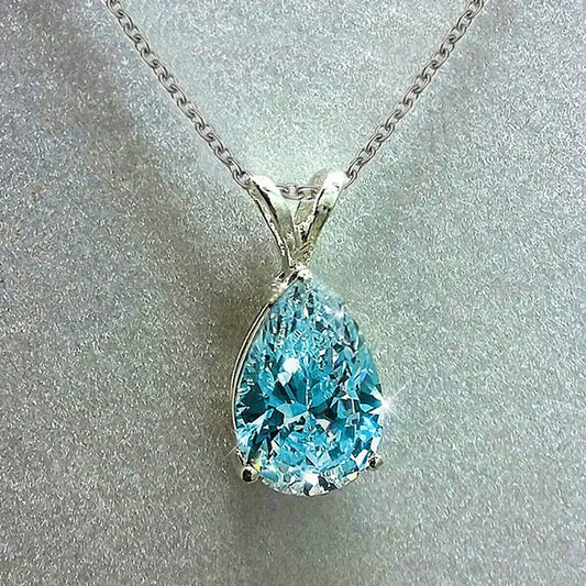 Ocean's Tear Halskette | Weiß Gold