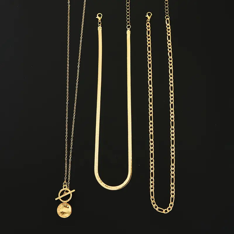 Savira Textured Coin Layered Halskette | Gold