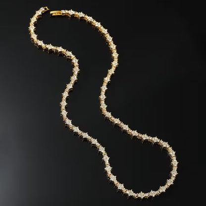 Classic Cluster Tennis Halskette | Gold