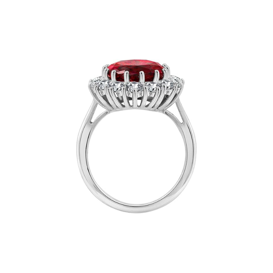 Scarlet Crown Rubin Ring | Weiß Gold