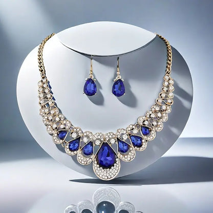 Maevina Saphir Schmuckset | Gold