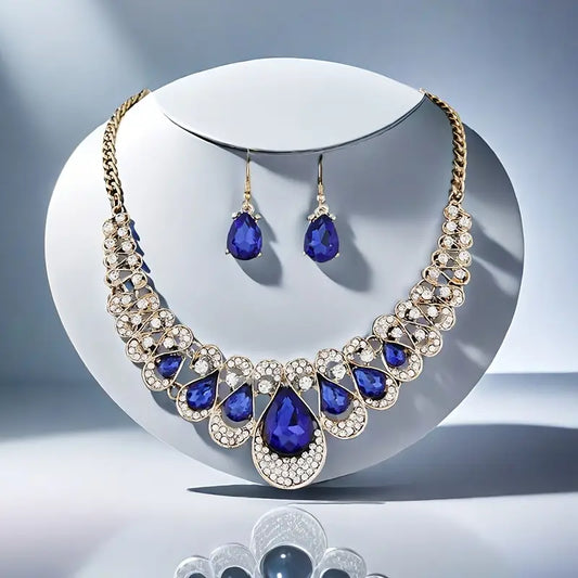 Maevina Saphir Schmuckset | Gold