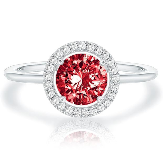 Crimson Glow Promise Rubin Ring | Weiß Gold