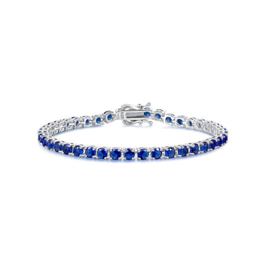 Saphir Tennisarmband | Weiß Gold