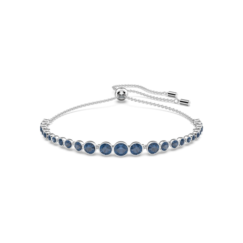 Round Cut Saphir Tennisarmband | Weiß Gold