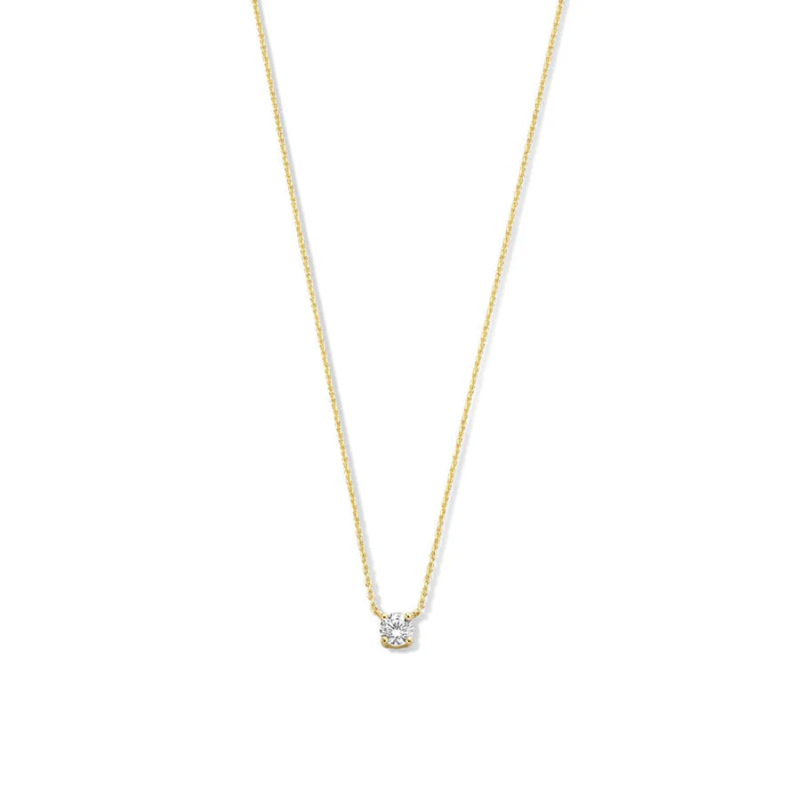 Cléa Moissanite Stein Halskette | Gold