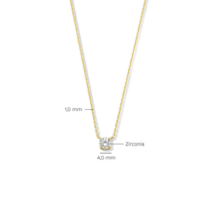 Cléa Moissanite Stein Halskette | Gold