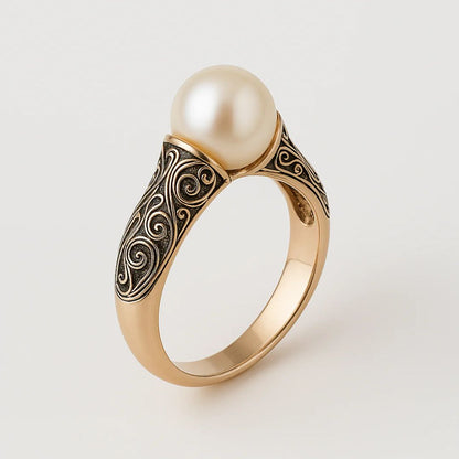 Gold Filigree Perlenring