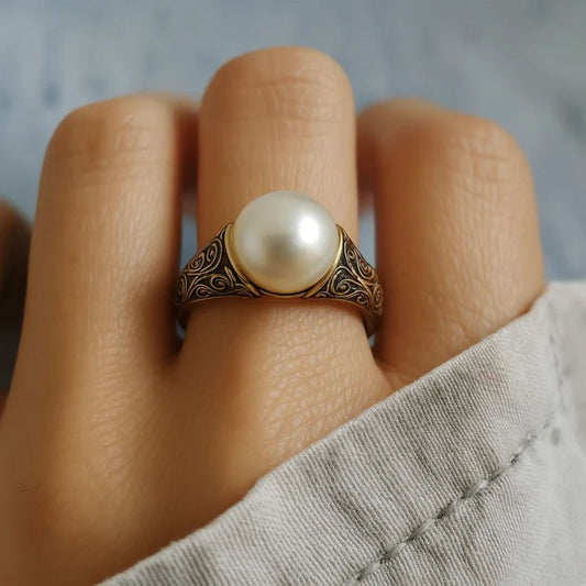 Gold Filigree Perlenring