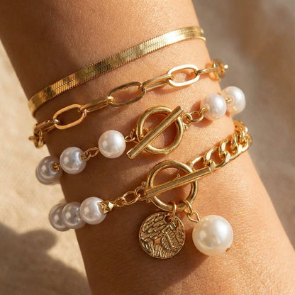 Premium Layered Perlenarmband Set