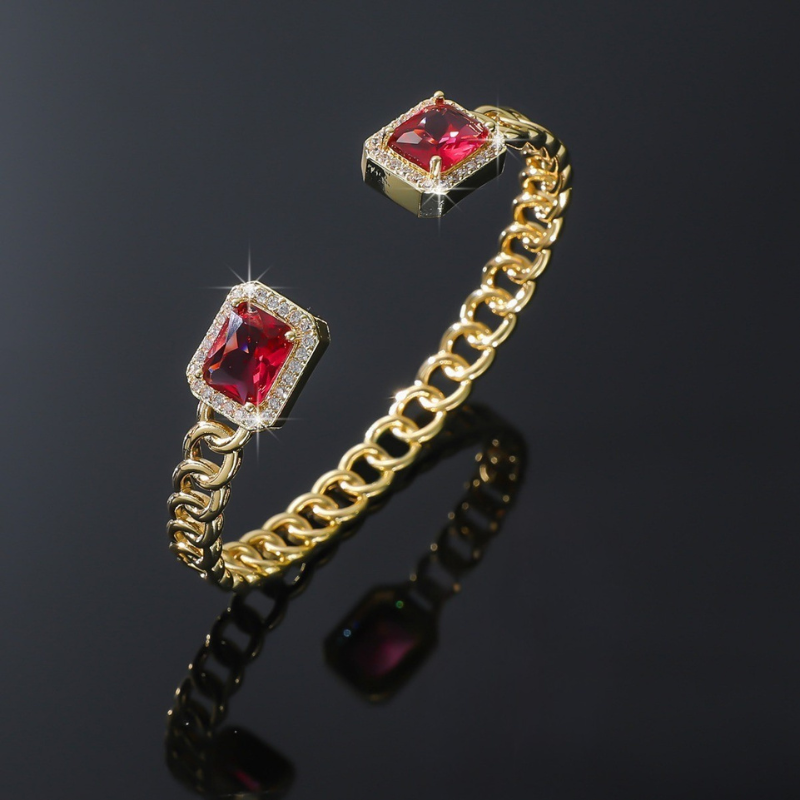 Veloria Rubin Open Armband | Gold